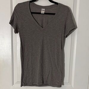 PINK Victoria's Secret Charcoal V-Neck Tee